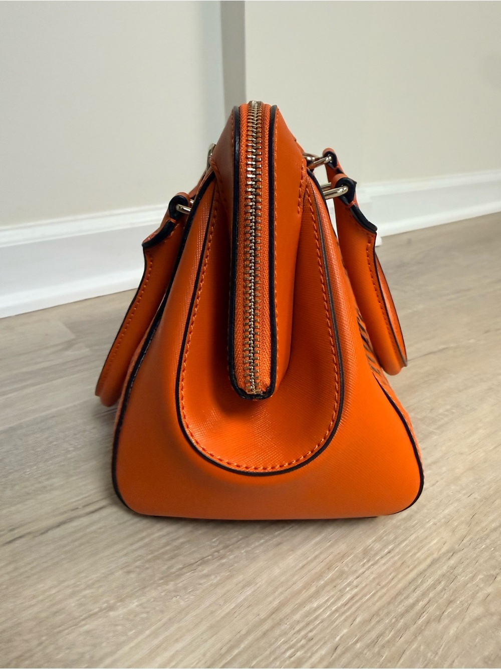 Cromia Orange Perforated Leather Italian Bag - Picture 2 of 7